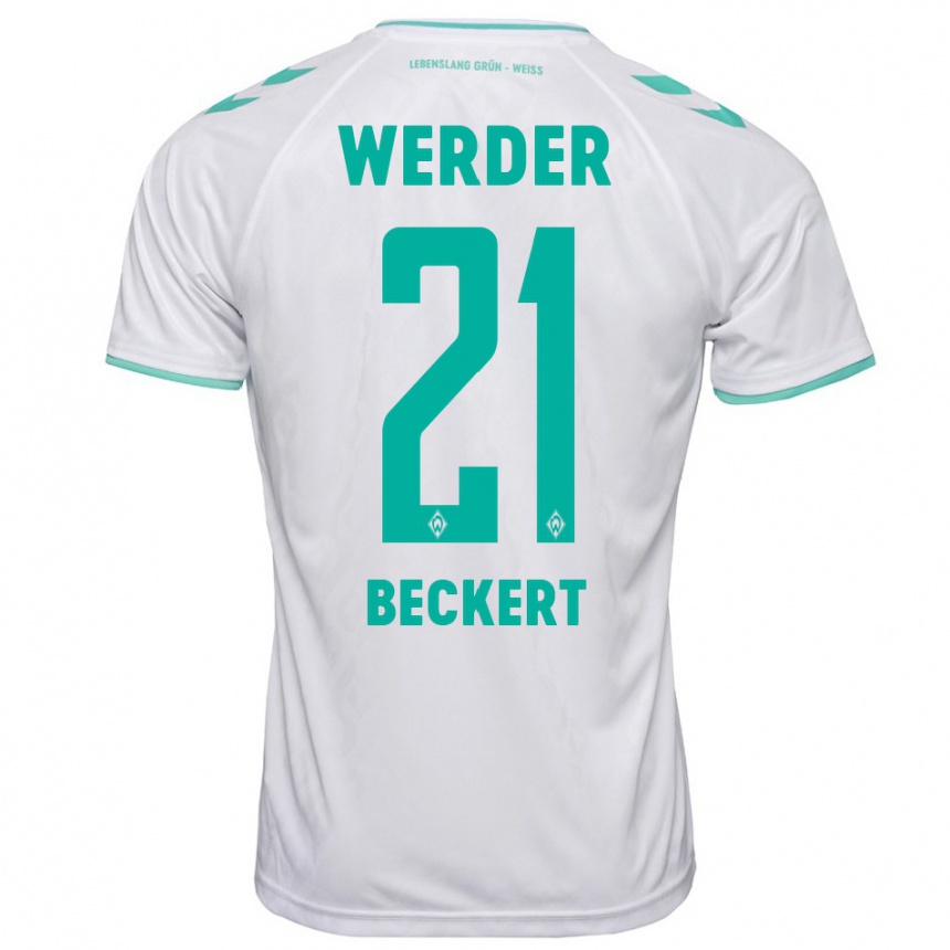 Women Football Jonathan Beckert #21 White Away Jersey 2023/24 T-Shirt