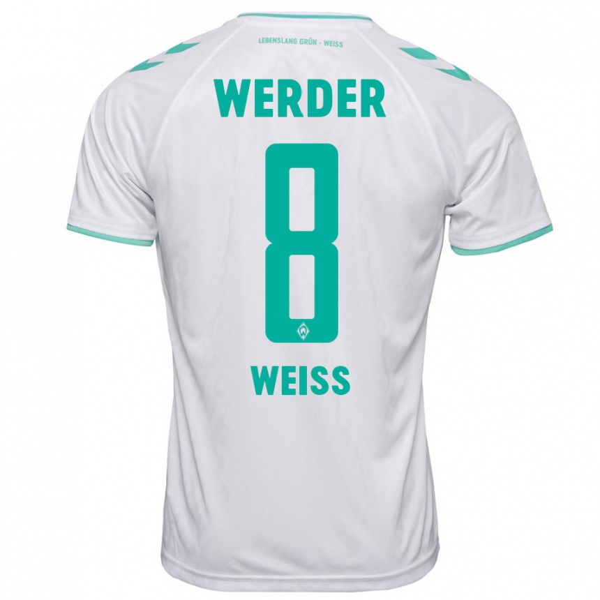 Women Football Michelle Weiss #8 White Away Jersey 2023/24 T-Shirt