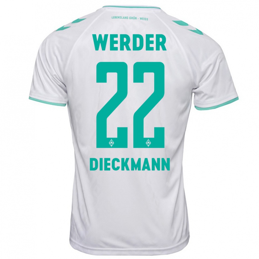 Women Football Rieke Dieckmann #22 White Away Jersey 2023/24 T-Shirt
