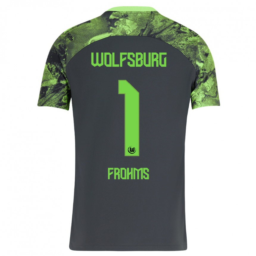 Women Football Merle Frohms #1 Dark Grey Away Jersey 2023/24 T-Shirt