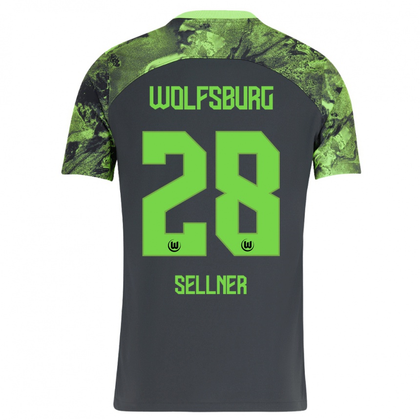 Women Football Tabea Sellner #28 Dark Grey Away Jersey 2023/24 T-Shirt