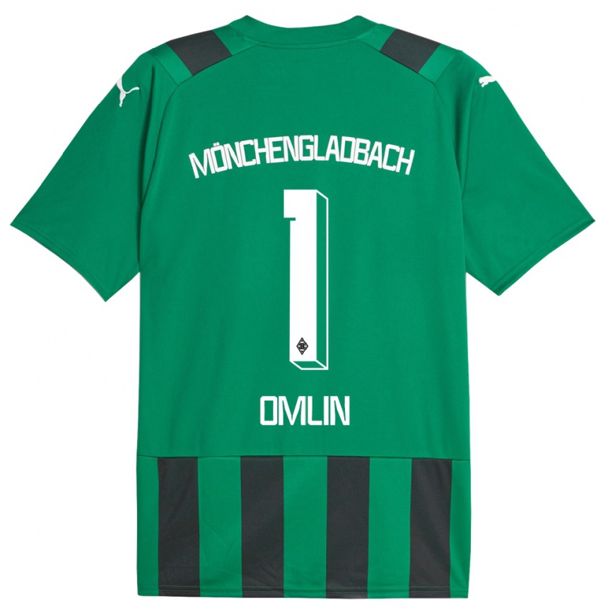 Women Football Jonas Omlin #1 Black Green Away Jersey 2023/24 T-Shirt