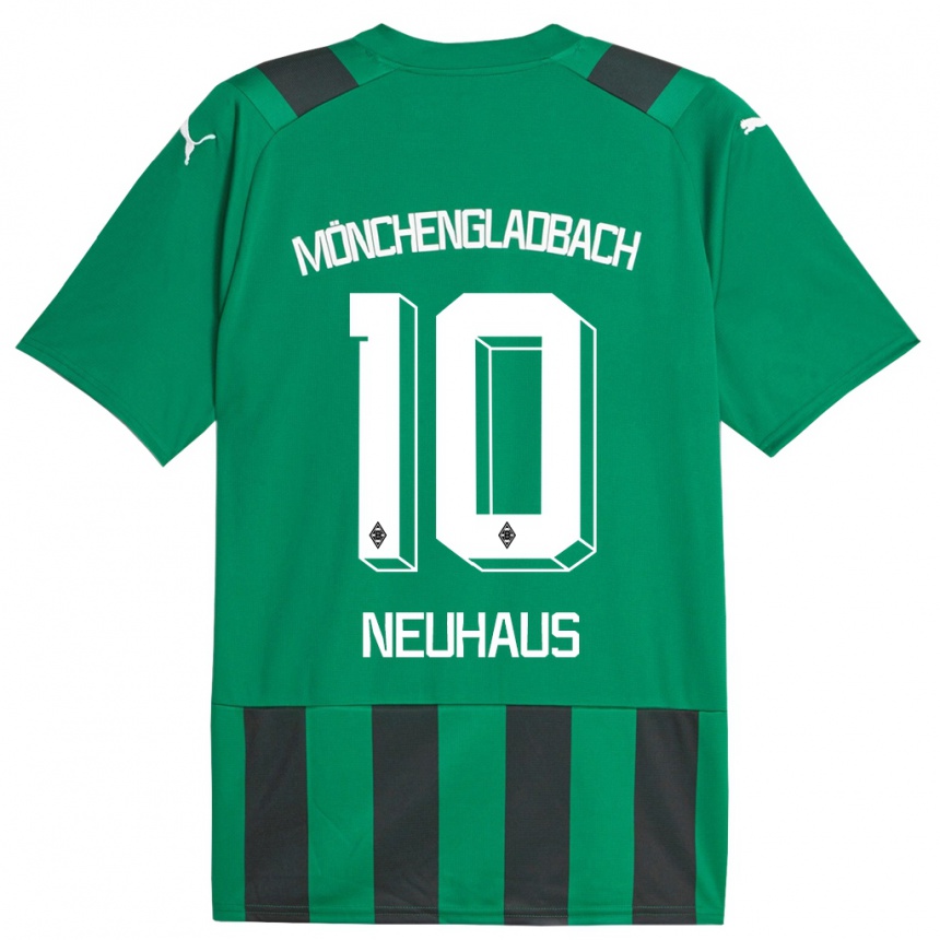 Women Football Florian Neuhaus #10 Black Green Away Jersey 2023/24 T-Shirt