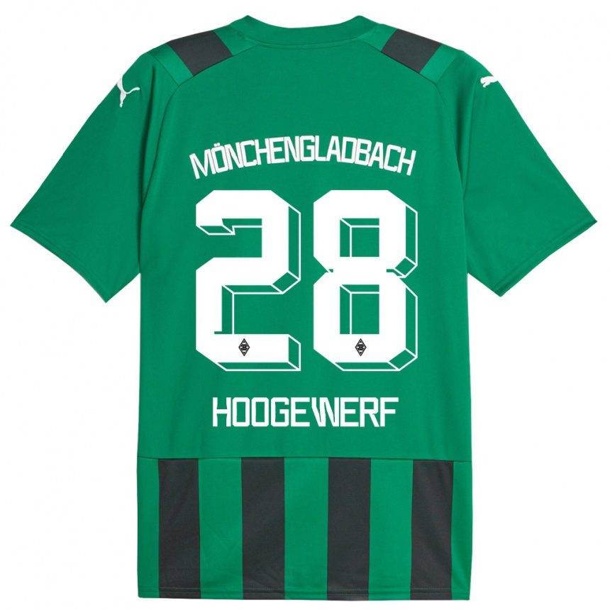 Women Football Dillon Hoogewerf #28 Black Green Away Jersey 2023/24 T-Shirt