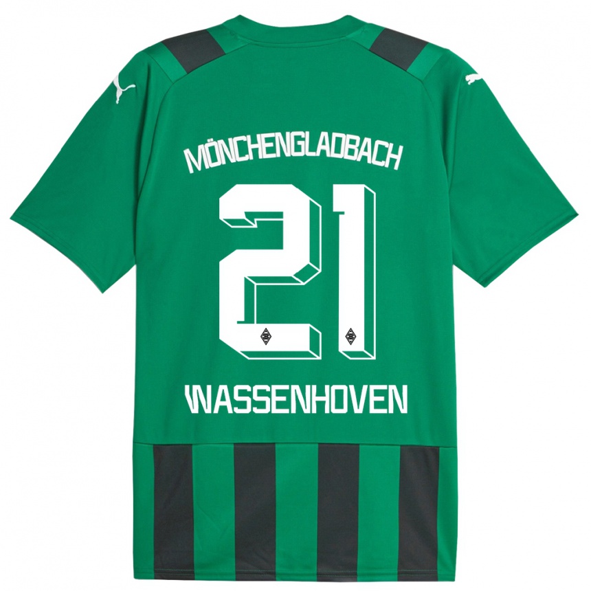 Women Football Michelle Wassenhoven #21 Black Green Away Jersey 2023/24 T-Shirt