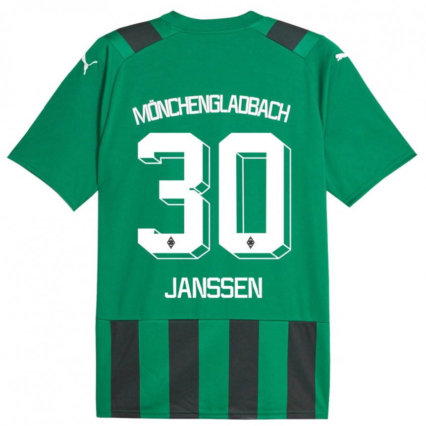 Women Football Annalena Janssen #30 Black Green Away Jersey 2023/24 T-Shirt