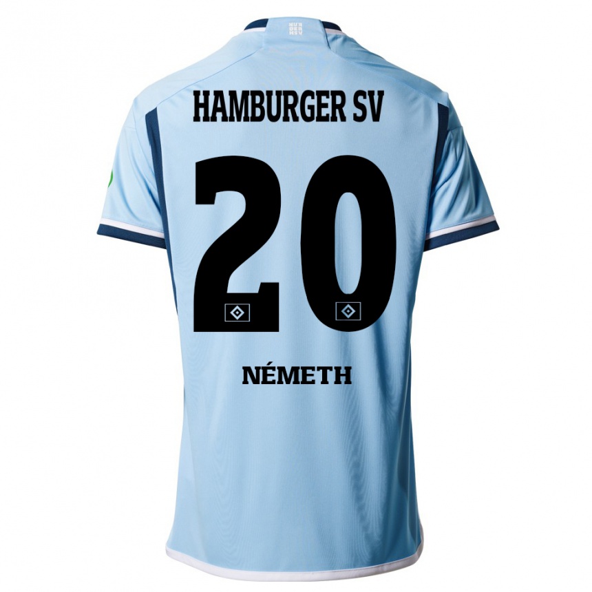 Women Football András Németh #20 Blue Away Jersey 2023/24 T-Shirt