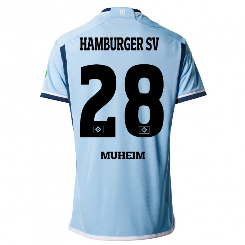 Women Football Miro Muheim #28 Blue Away Jersey 2023/24 T-Shirt