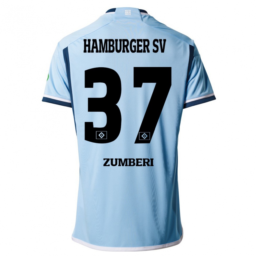 Women Football Valon Zumberi #37 Blue Away Jersey 2023/24 T-Shirt