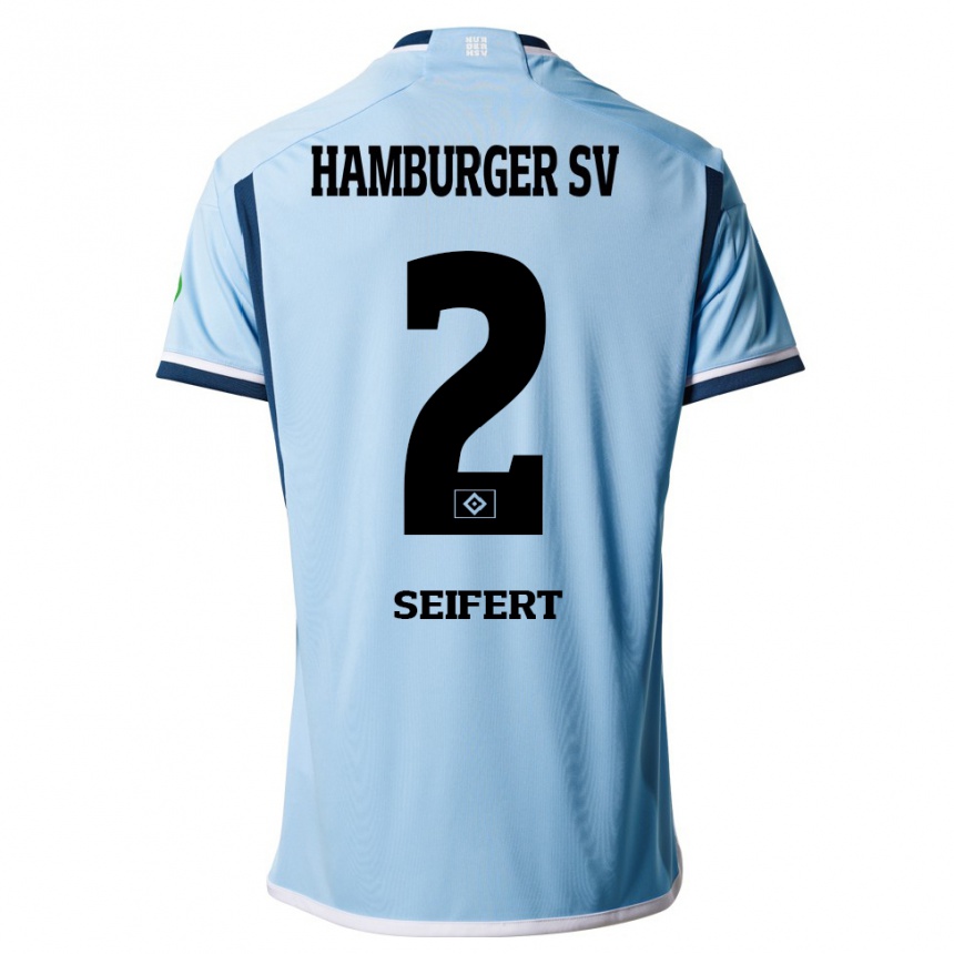 Women Football Luis Seifert #2 Blue Away Jersey 2023/24 T-Shirt