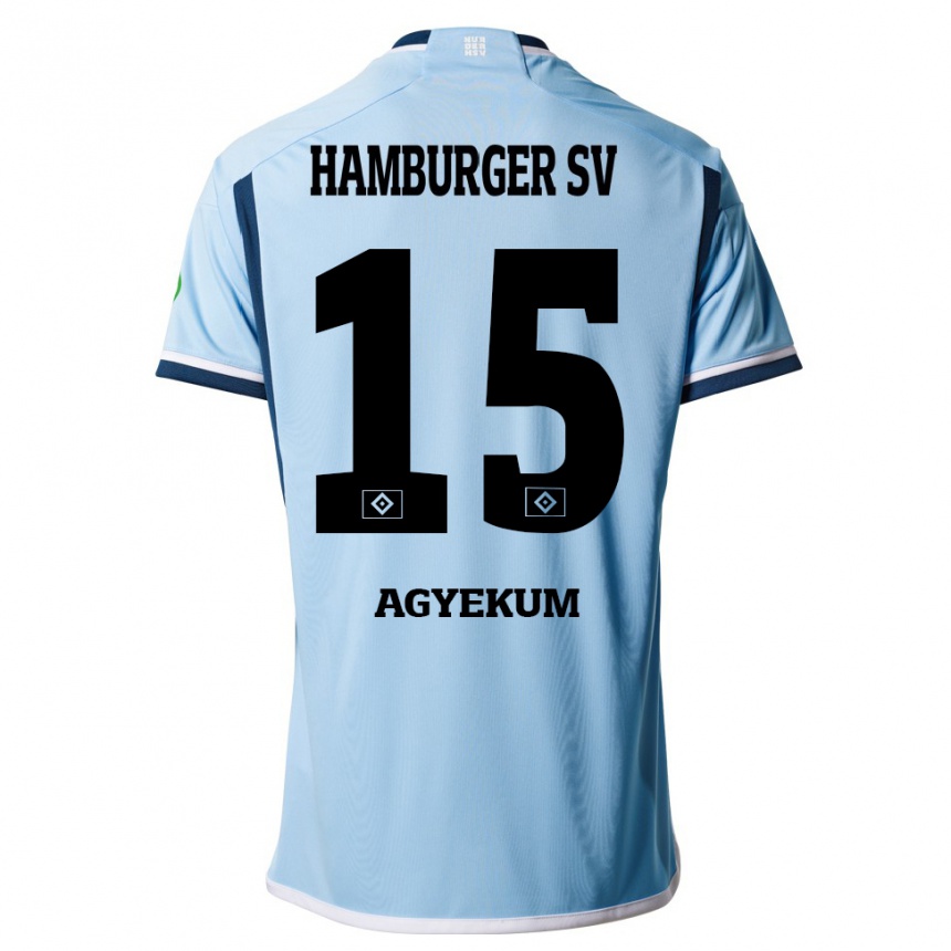 Women Football Joel Agyekum #15 Blue Away Jersey 2023/24 T-Shirt