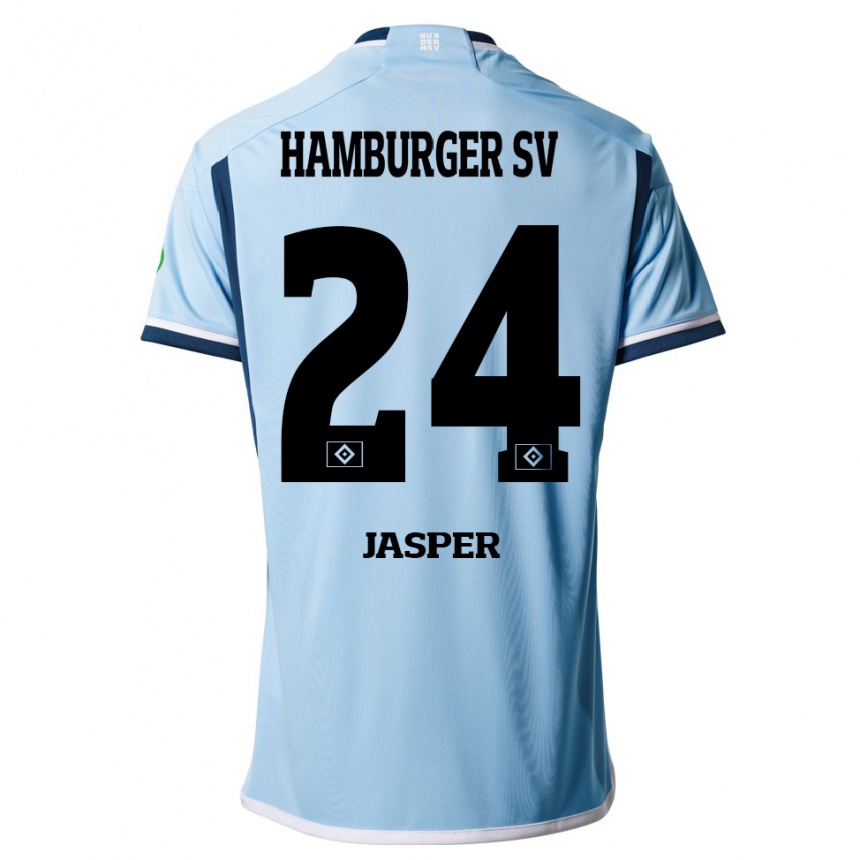 Women Football Jan-Lukas Jasper #24 Blue Away Jersey 2023/24 T-Shirt