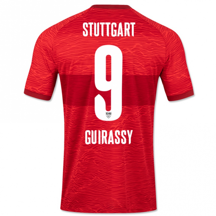 Women Football Serhou Guirassy #9 Red Away Jersey 2023/24 T-Shirt