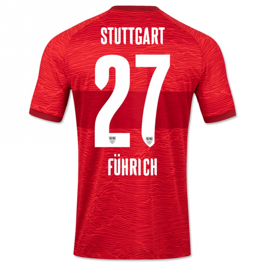 Women Football Chris Führich #27 Red Away Jersey 2023/24 T-Shirt