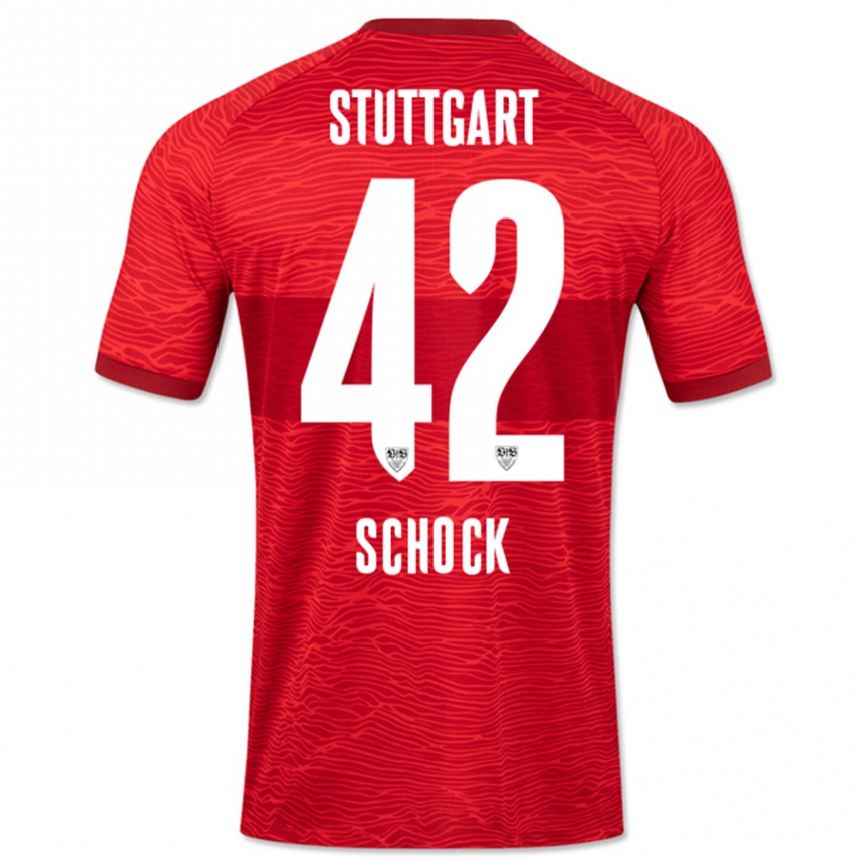 Women Football Florian Schock #42 Red Away Jersey 2023/24 T-Shirt