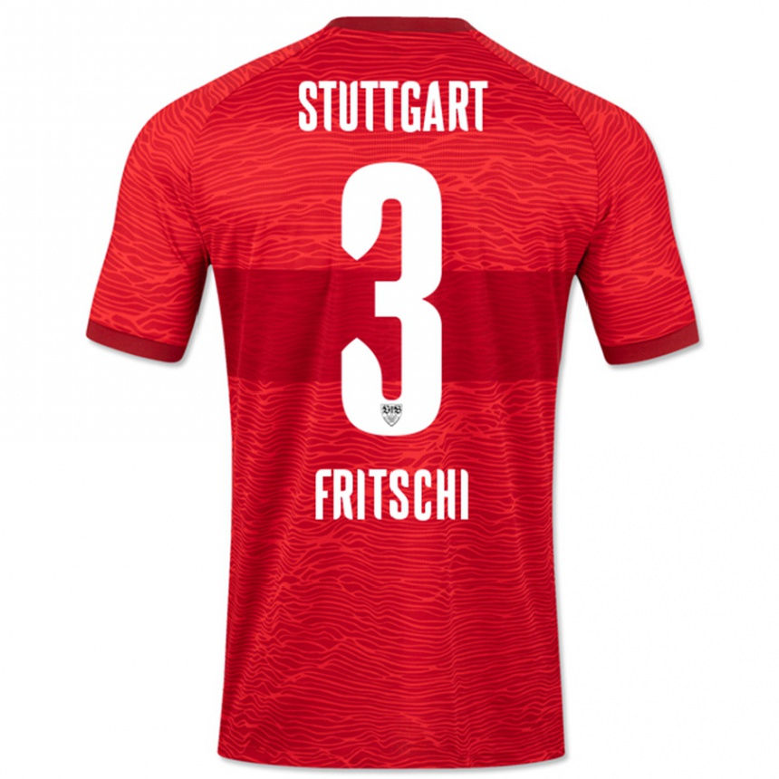 Women Football Paulo Fritschi #3 Red Away Jersey 2023/24 T-Shirt