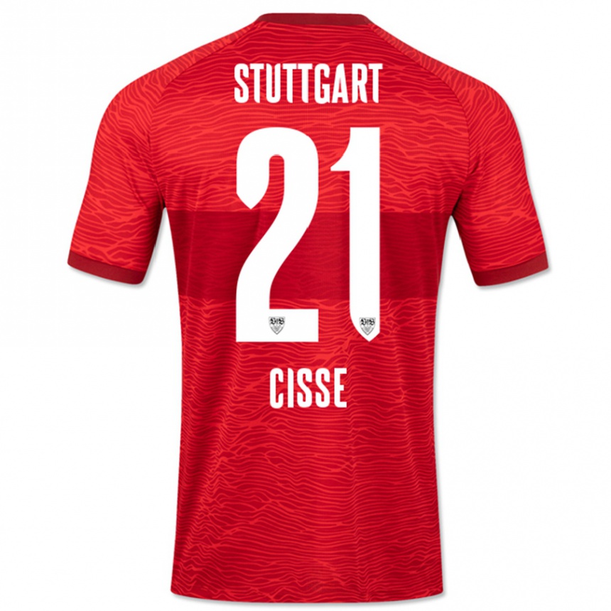 Women Football Moussa Cissé #21 Red Away Jersey 2023/24 T-Shirt