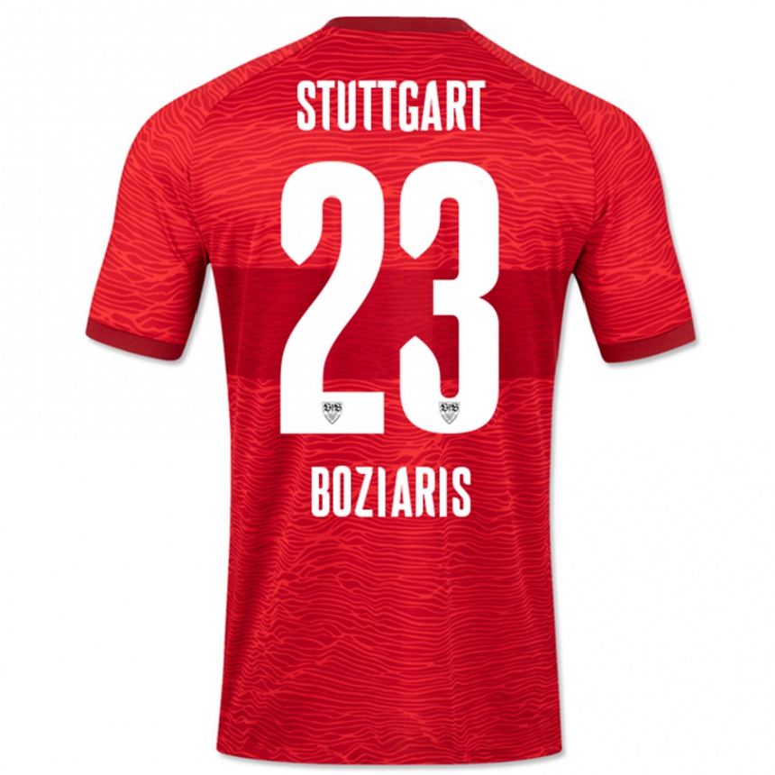 Women Football Giannis Boziaris #23 Red Away Jersey 2023/24 T-Shirt