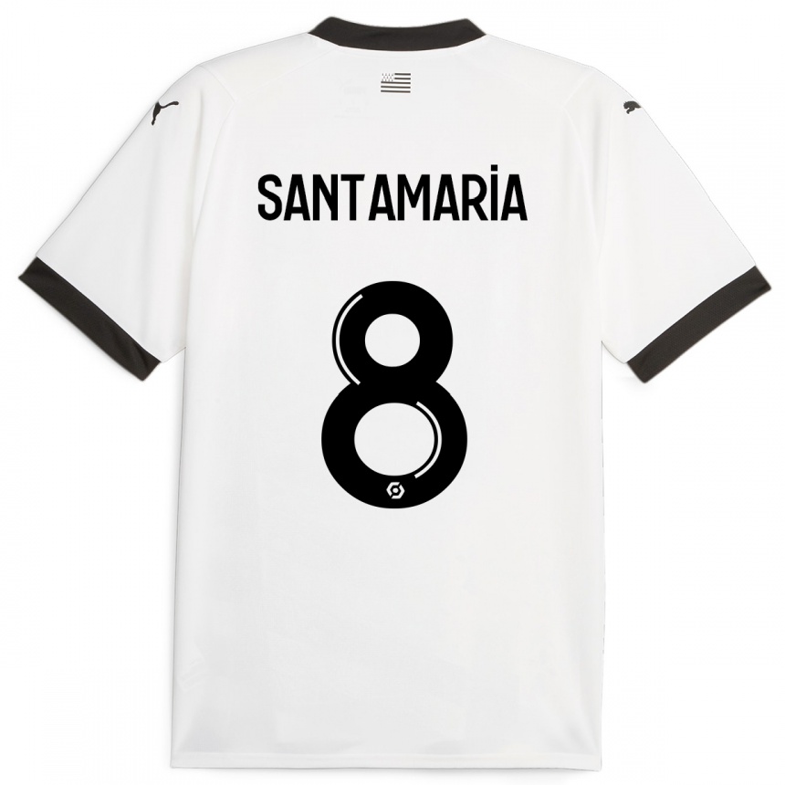 Women Football Baptiste Santamaria #8 White Away Jersey 2023/24 T-Shirt
