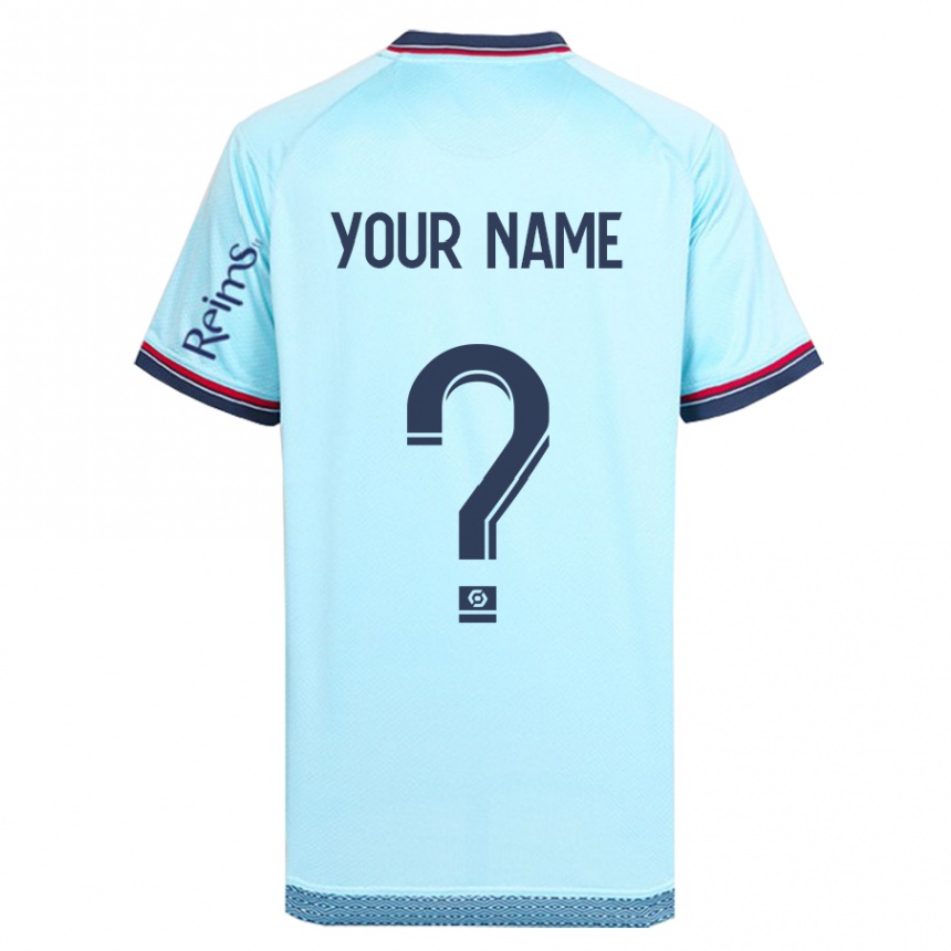 Women Football Your Name #0 Sky Blue Away Jersey 2023/24 T-Shirt