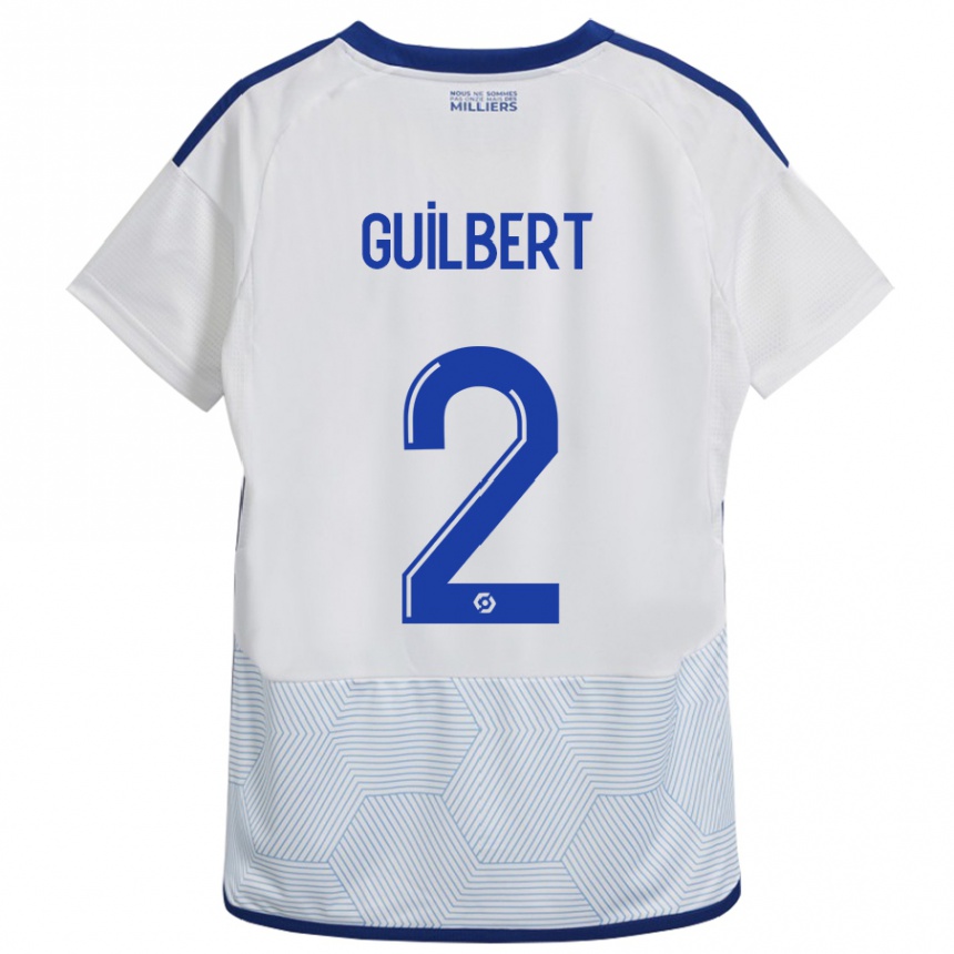 Women Football Frédéric Guilbert #2 White Away Jersey 2023/24 T-Shirt