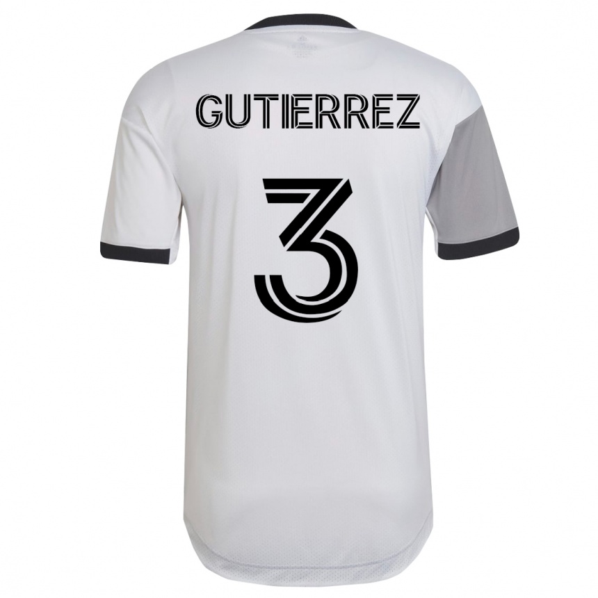 Women Football Cristián Gutiérrez #3 White Away Jersey 2023/24 T-Shirt