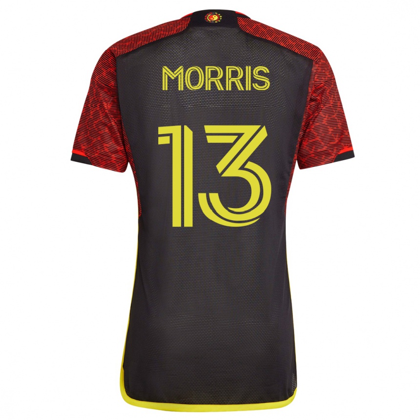 Women Football Jordan Morris #13 Orange Away Jersey 2023/24 T-Shirt