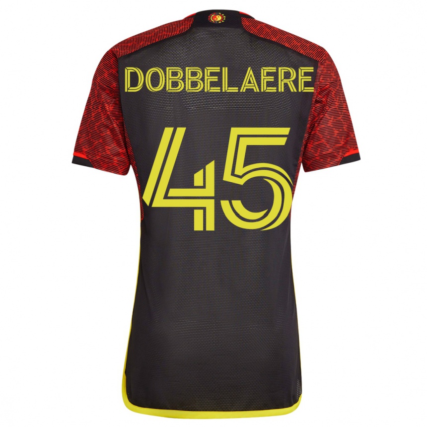 Women Football Ethan Dobbelaere #45 Orange Away Jersey 2023/24 T-Shirt