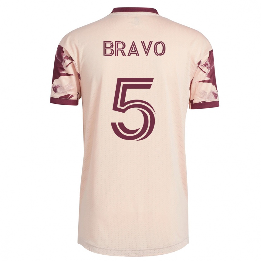Women Football Claudio Bravo #5 Off-White Away Jersey 2023/24 T-Shirt