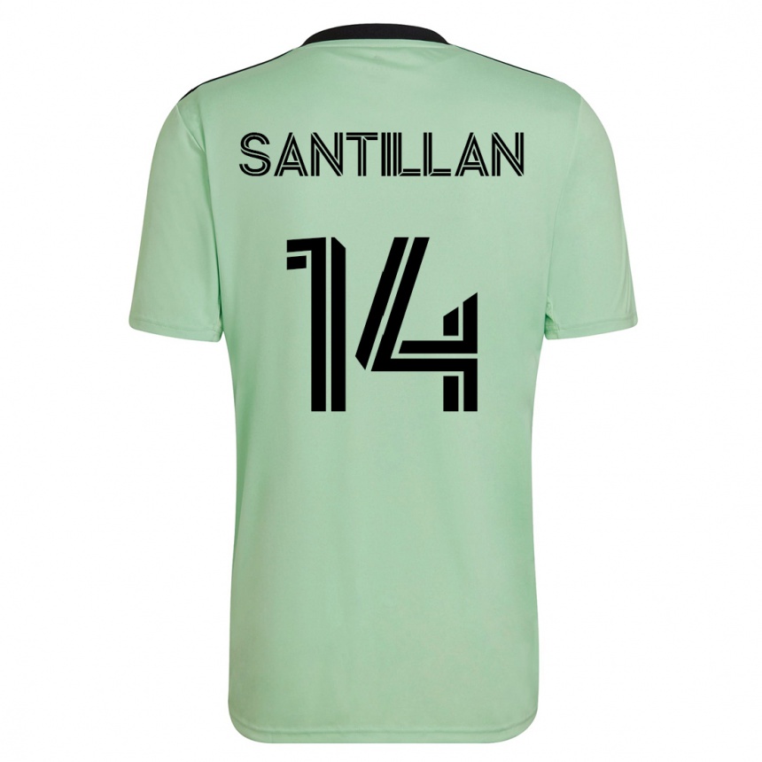 Women Football Jonathan Santillan #14 Light Green Away Jersey 2023/24 T-Shirt
