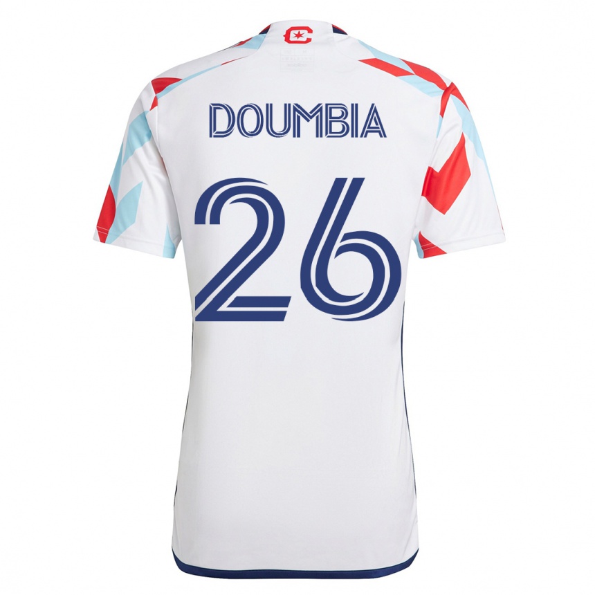 Women Football Ousmane Doumbia #26 White Blue Away Jersey 2023/24 T-Shirt