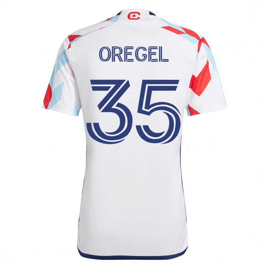 Women Football Sergio Oregel #35 White Blue Away Jersey 2023/24 T-Shirt