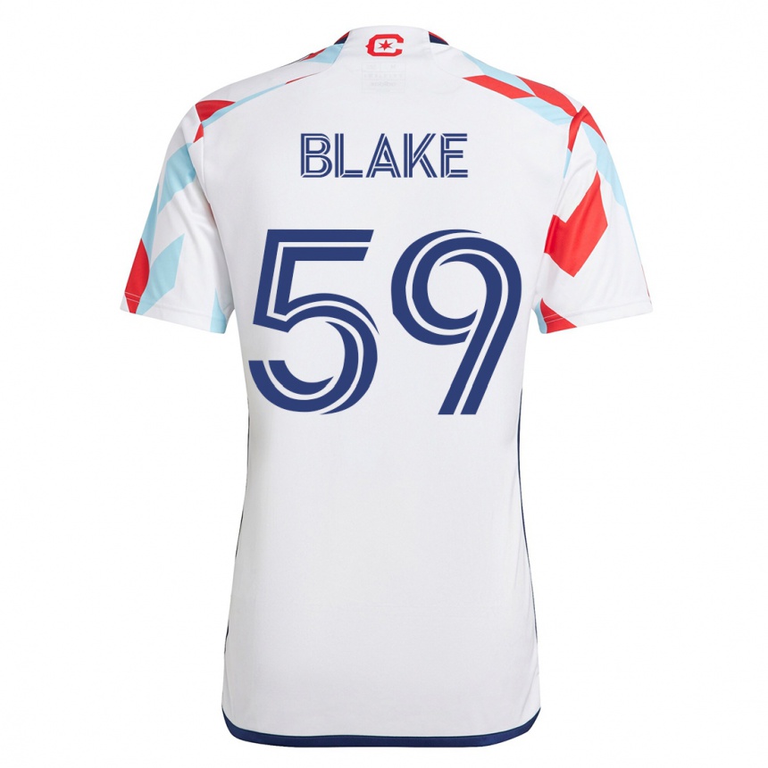 Women Football Romain Blake #59 White Blue Away Jersey 2023/24 T-Shirt