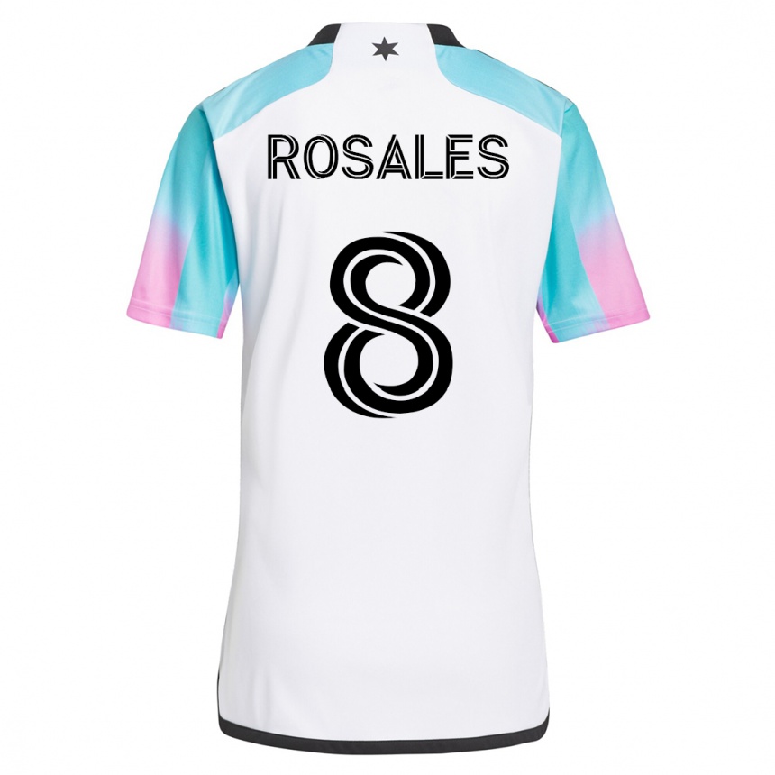 Women Football Joseph Rosales #8 White Away Jersey 2023/24 T-Shirt