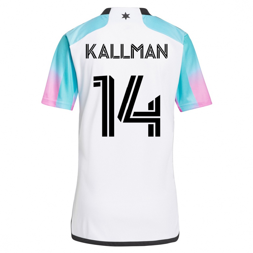 Women Football Brent Kallman #14 White Away Jersey 2023/24 T-Shirt