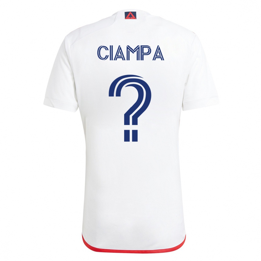 Women Football Giuseppe Ciampa #0 White Red Away Jersey 2023/24 T-Shirt