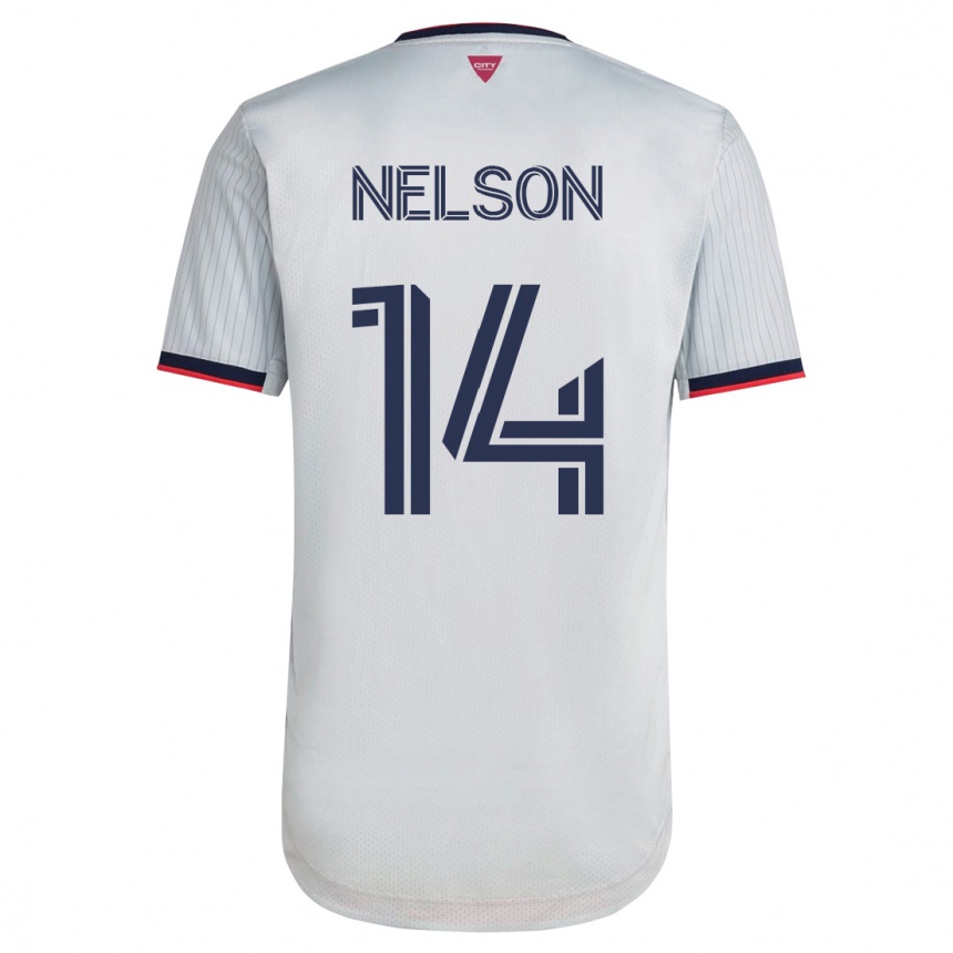 Women Football John Nelson #14 White Away Jersey 2023/24 T-Shirt