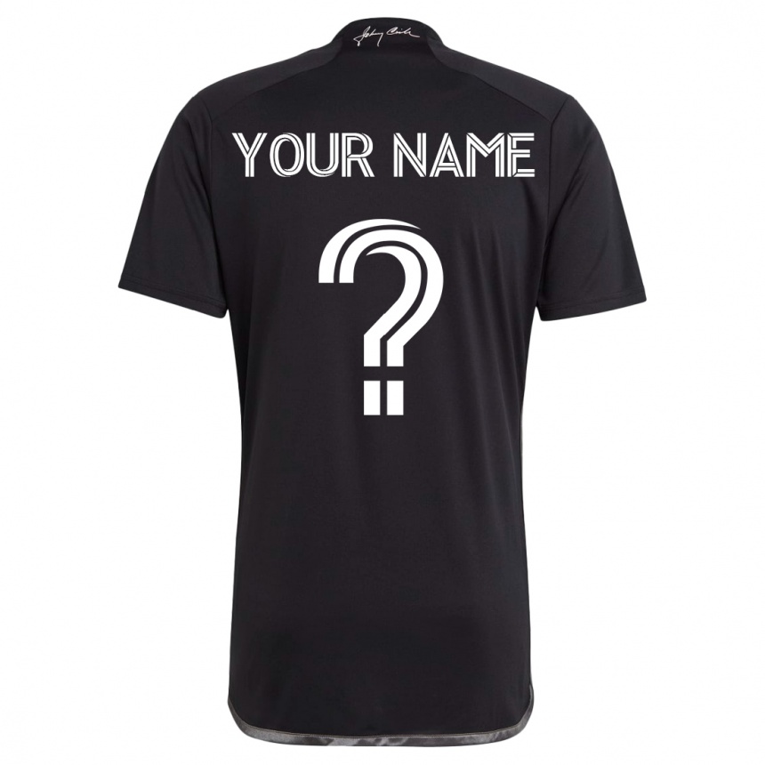 Women Football Your Name #0 Black Away Jersey 2023/24 T-Shirt