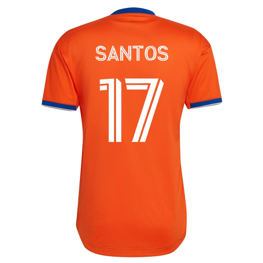 Women Football Sergio Santos #17 White Away Jersey 2023/24 T-Shirt