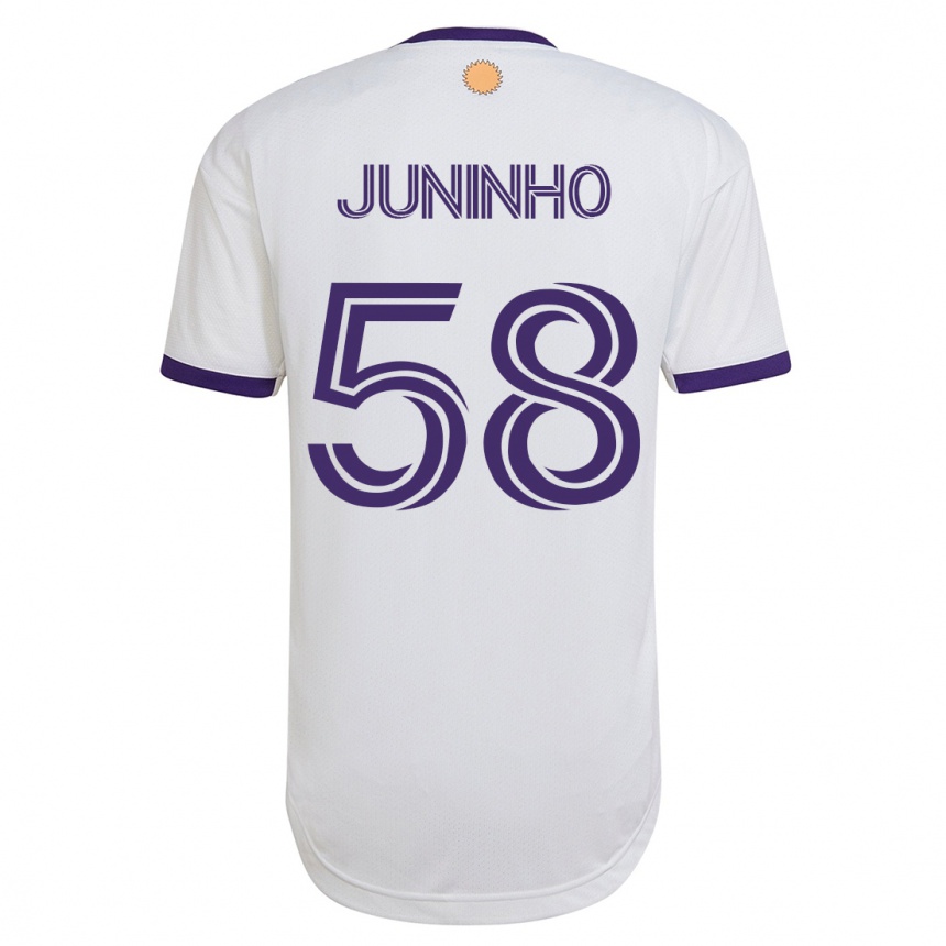 Women Football Juninho #58 White Away Jersey 2023/24 T-Shirt