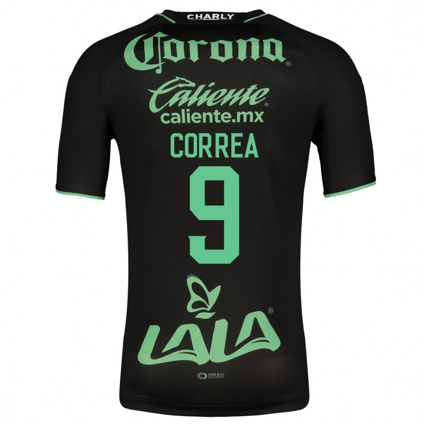 Women Football Javier Correa #9 Black Away Jersey 2023/24 T-Shirt