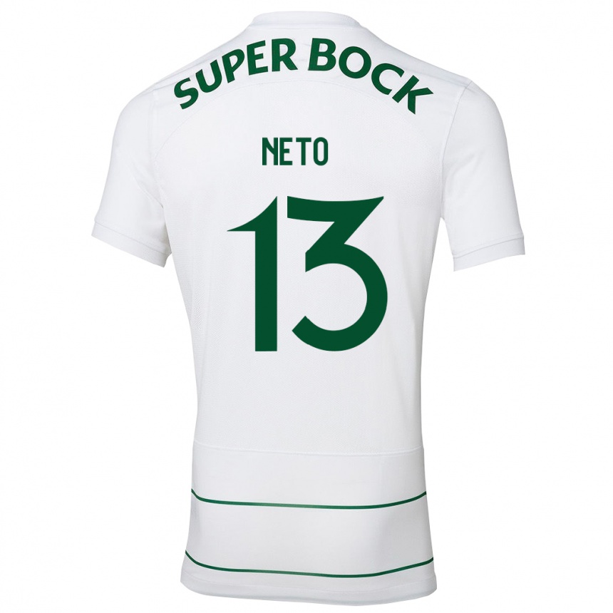 Women Football Luís Neto #13 White Away Jersey 2023/24 T-Shirt