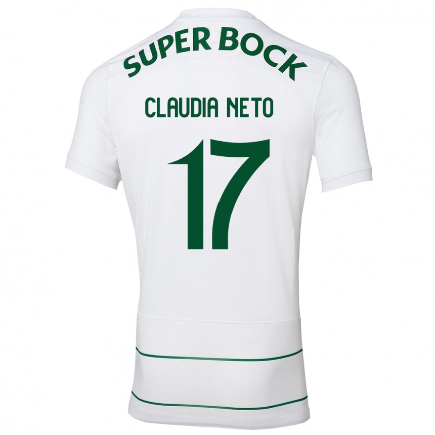 Women Football Cláudia Teresa Pires Neto #17 White Away Jersey 2023/24 T-Shirt