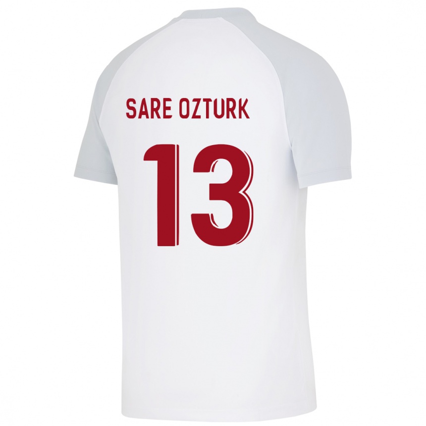 Women Football Fatma Sare Öztürk #13 White Away Jersey 2023/24 T-Shirt