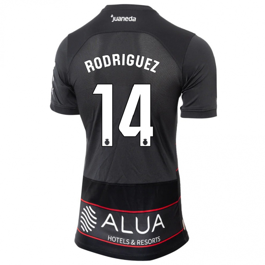 Women Football Diego Rodríguez #14 Black Away Jersey 2023/24 T-Shirt