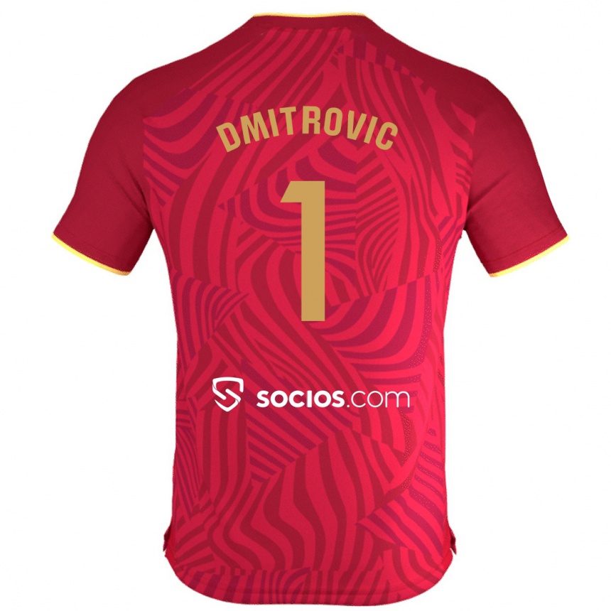 Women Football Marko Dmitrović #1 Red Away Jersey 2023/24 T-Shirt