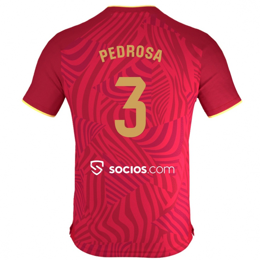 Women Football Adrià Pedrosa #3 Red Away Jersey 2023/24 T-Shirt