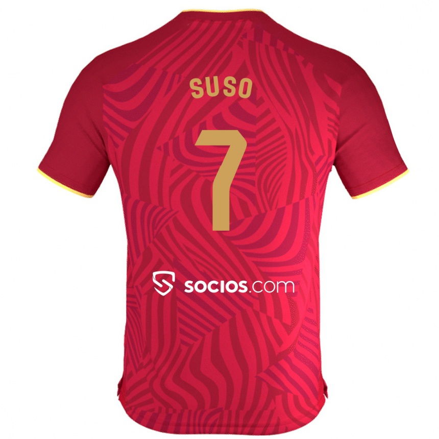 Women Football Suso #7 Red Away Jersey 2023/24 T-Shirt