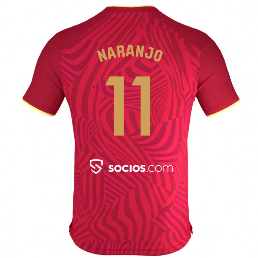 Women Football Mario Naranjo #11 Red Away Jersey 2023/24 T-Shirt