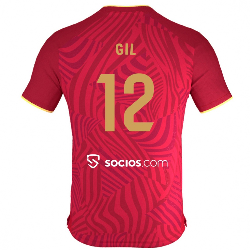 Women Football Dani Gil #12 Red Away Jersey 2023/24 T-Shirt